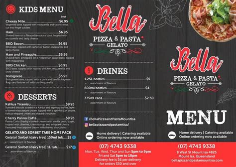 Bella pizza and pasta mount isa  Sports